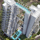 Illustration for article titled Two skyscrapers joined by a bridge that is a swimming pool